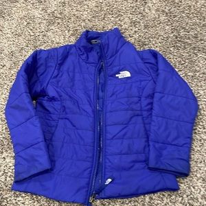 Lightweight, royal blue puffer jacket north face
